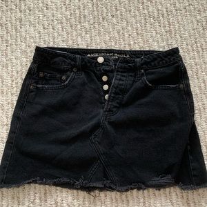 Black Denim Skirt